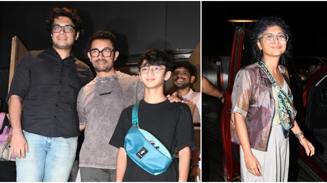 Aamir Khan joins ex-wife Kiran Rao, sons Junaid and Azad for outing in Mumbai; see PICS