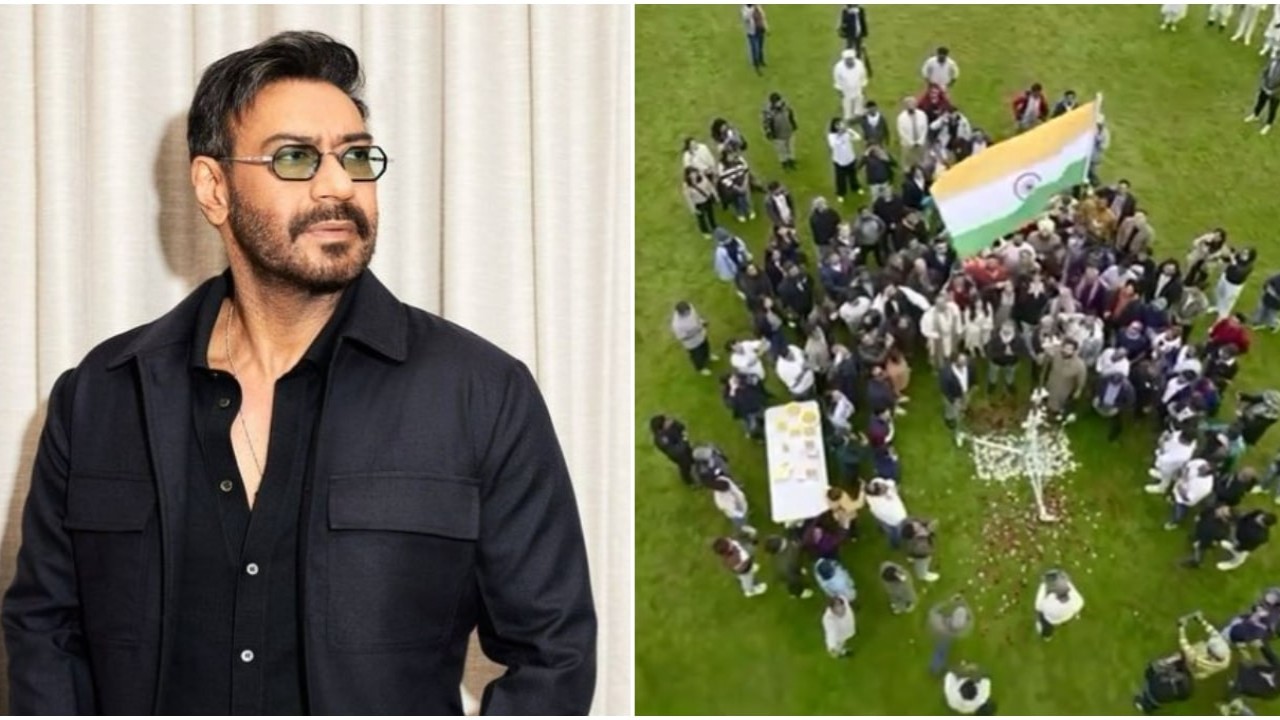 Ajay Devgn celebrates ‘India’s greatness’ and hoists tricolor with Son Of Sardaar 2 team in UK: ‘Away from home, family…’