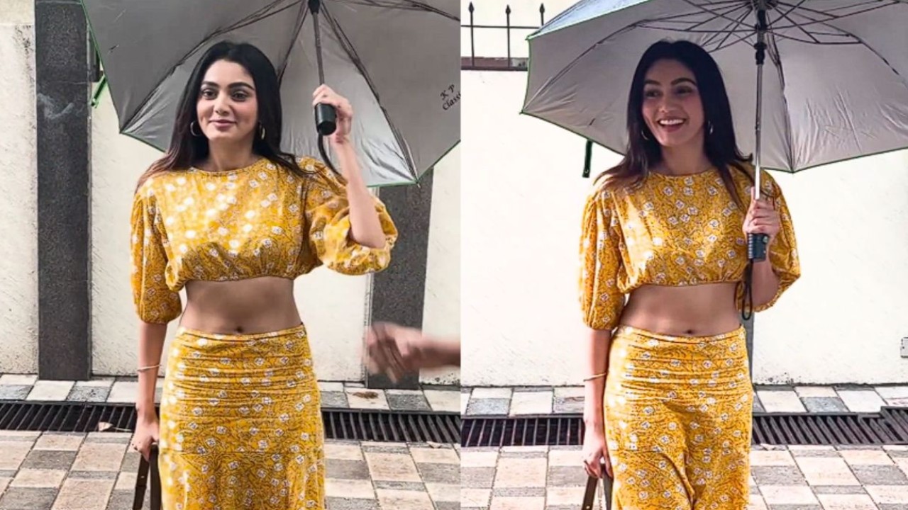 Fashion in the rain: Bigg Boss OTT 3 winner Sana Makbul proves a pop of color is all it takes to lift spirits