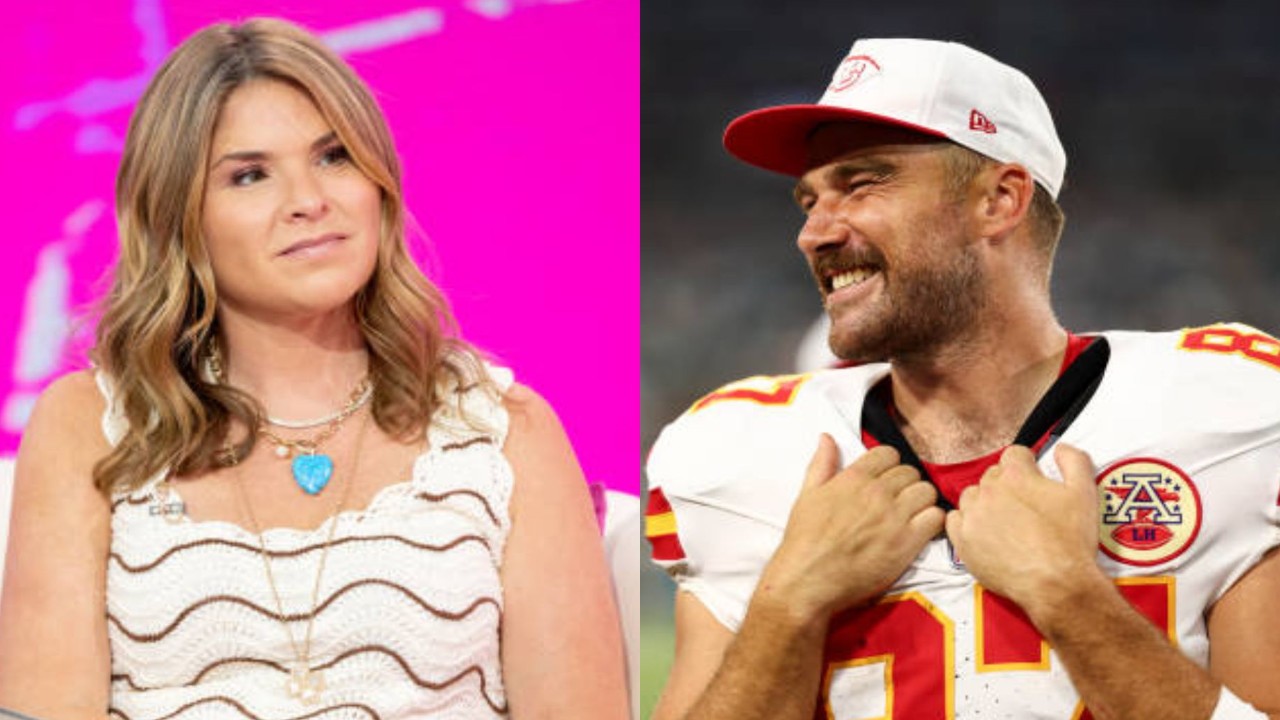 Jenna Bush Hager shares behind-the-scenes moments from NFL-inspired holiday film, including leaving a note for Travis Kelce and working with his mom Donna on set.