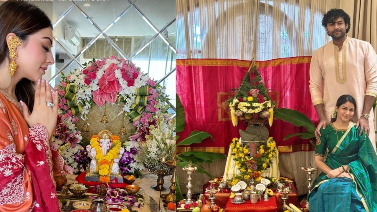 Ganesh Chaturthi 2024: Varun Tej and Lavanya Tripathi welcome Bappa with family; Hansika Motwani decks up in red while Shruti Haasan enjoys festive spirit