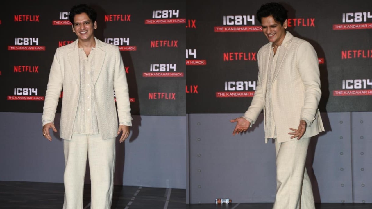 Vijay Varma at an event in three piece white co-ord set