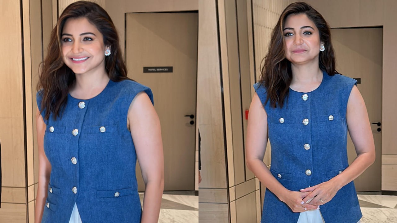 Anushka Sharma in denim vest and pants 