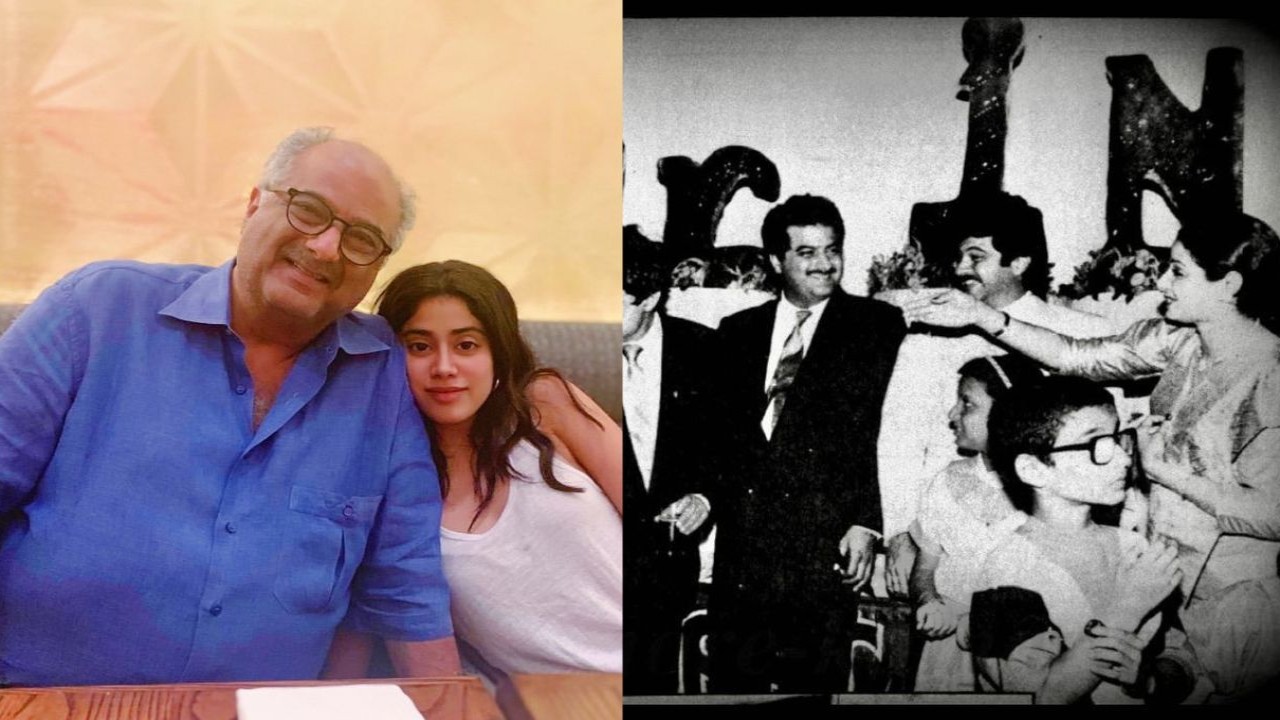 Janhvi Kapoor calls dad Boney Kapoor 'handsome' as he drops major throwback PIC with Sridevi and Anil Kapoor from Mr India premiere