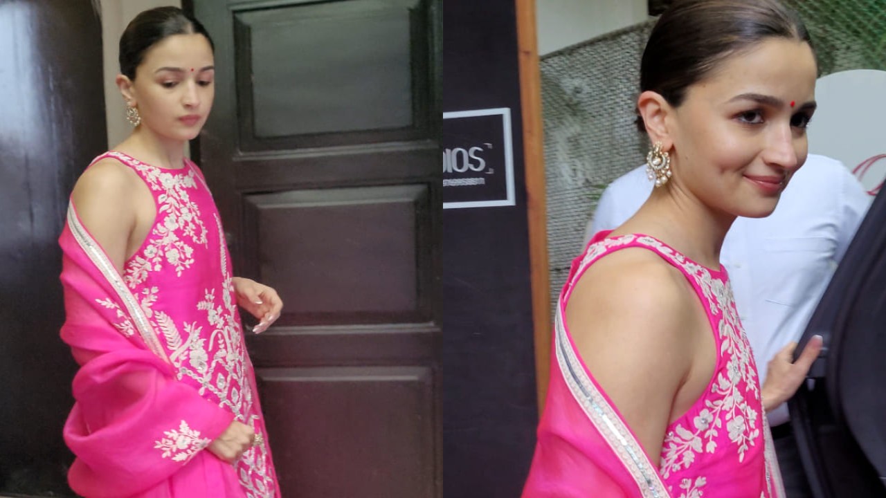 Alia Bhatt serves Desi Barbie inspo in pink salwar suit after delivering a killer Oppenheimer look in black halter dress PINKVILLA