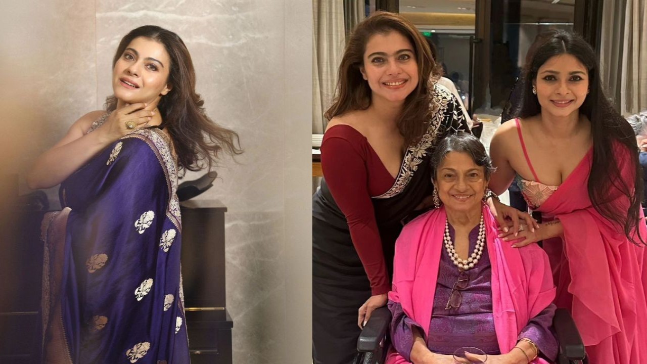 Inside Kajol’s mother Tanuja’s 81st birthday: Actress looks stunning in black saree and poses with sis Tanishaa, but customized cake has our attention