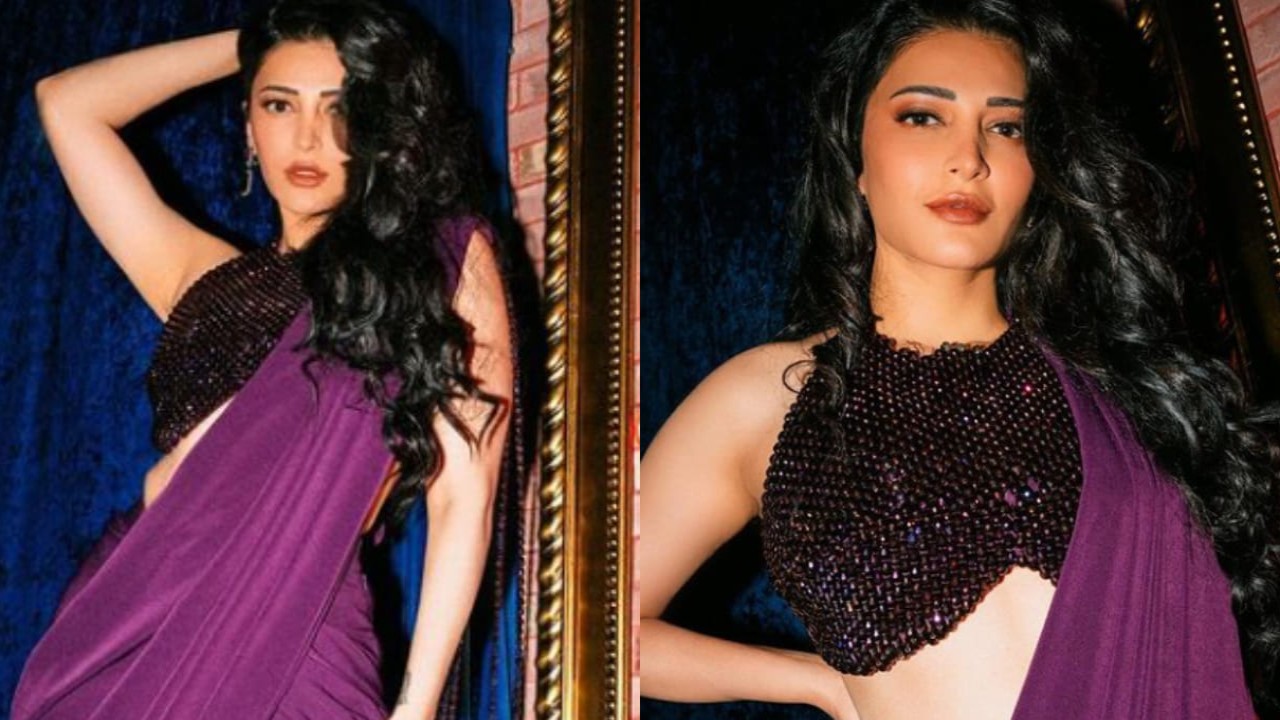 Not black but Shruti Haasan turns heads in purple saree; here's how fans are reacting