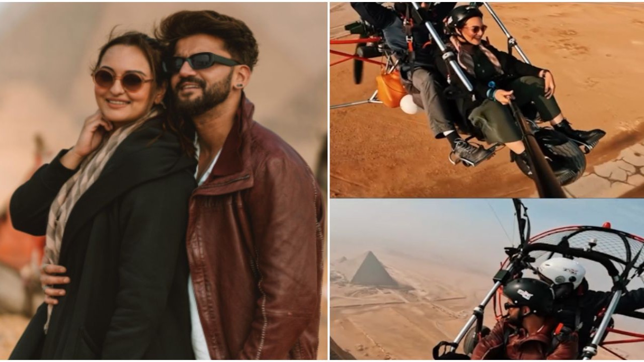 Sonakshi Sinha-Zaheer Iqbal reveal ‘perks of being married’ in paramotoring video from Egypt vacation: 'The absolute BEST way to see the pyramids...'