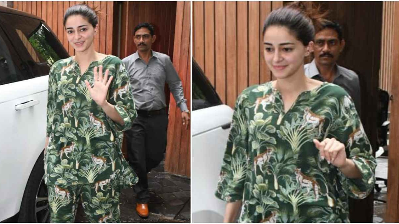 Ananya Panday, casual look, casual fits, stylish look, co-ord set, printed set, hot, style, fashion