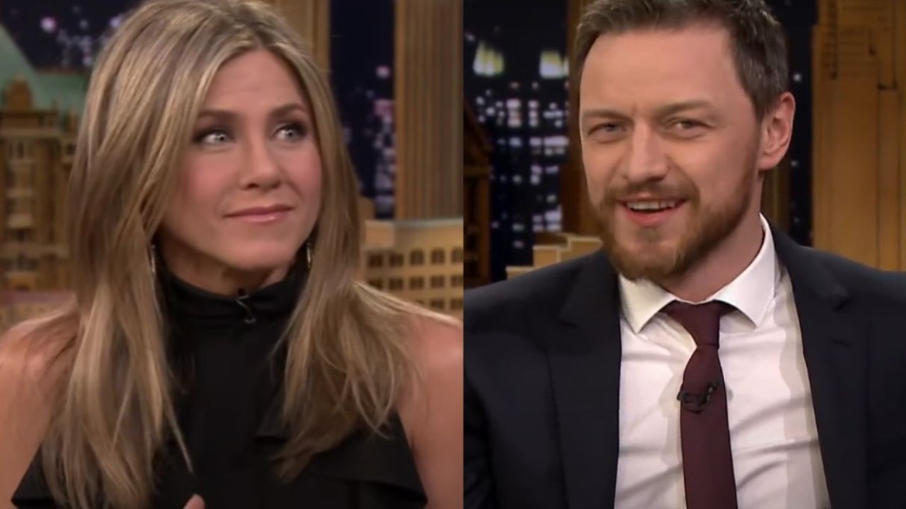 Jennifer Aniston and James McAvoy (Images via YouTube/The Tonight Show Starring Jimmy Fallon)