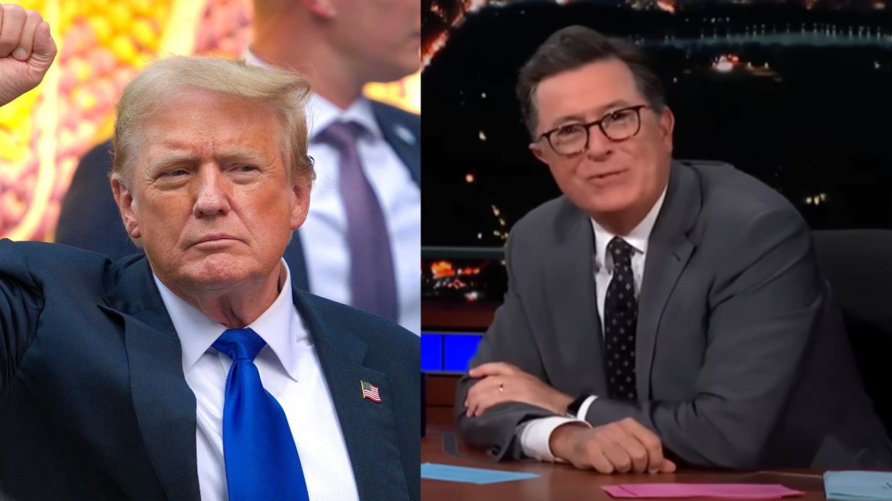 Donald Trump via Getty Images, YouTube / The Late Show With Stephen Colbert