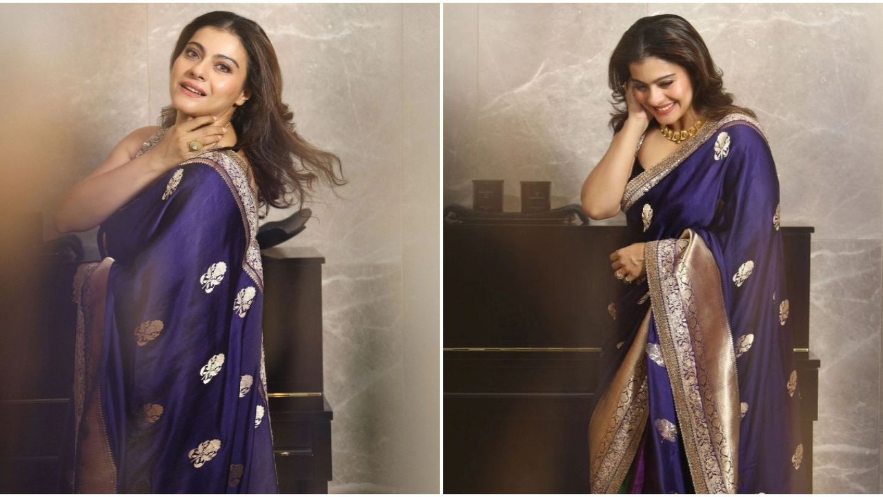 Kajol recreates ‘OG’ Madhuri Dixit’s Hum Aapke Hai Koun style in purple saree and fans cannot decide who wore it better; don’t miss latter’s reaction