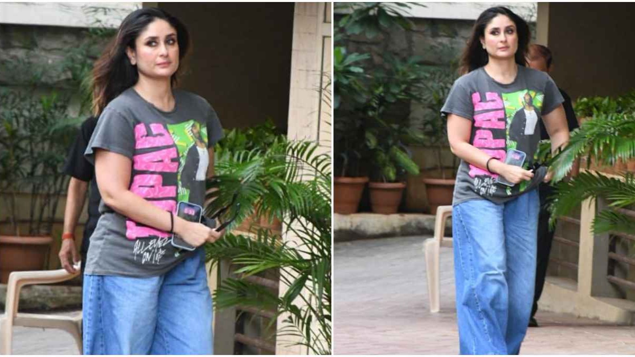 Kareena Kapoor Khan, Casual Wear, Graphic tee, T-shirt, jeans, baggu jeans, wide-legged jeans, sexy, hot, Style, Fashion