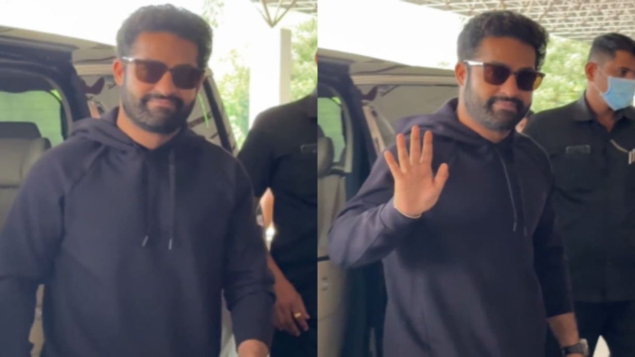 WATCH: Jr NTR waves goodbye to fans at airport as he heads to Mumbai ahead of Devara trailer launch