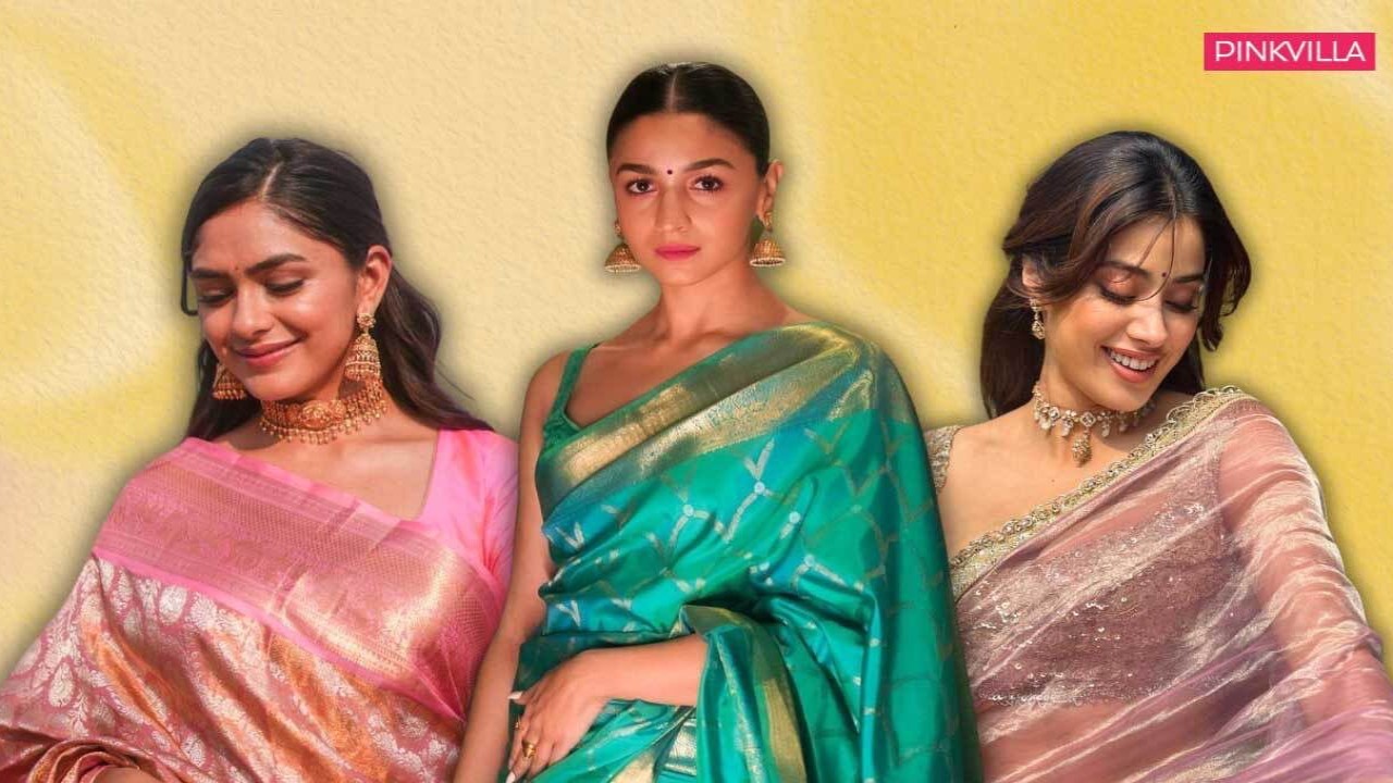 Janhvi Kapoor, Alia Bhatt, Mrunal Thakur, Vidya Balan, Kriti Sanon, Shraddha Kapoor, traditional sarees, silk sarees, ganesh chaturthi 2024