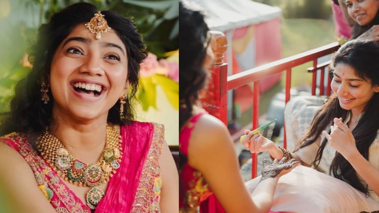 Sai Pallavi gets super 'conscious' as she applies henna on sister Pooja Kannan's hands at her mehendi ceremony; WATCH