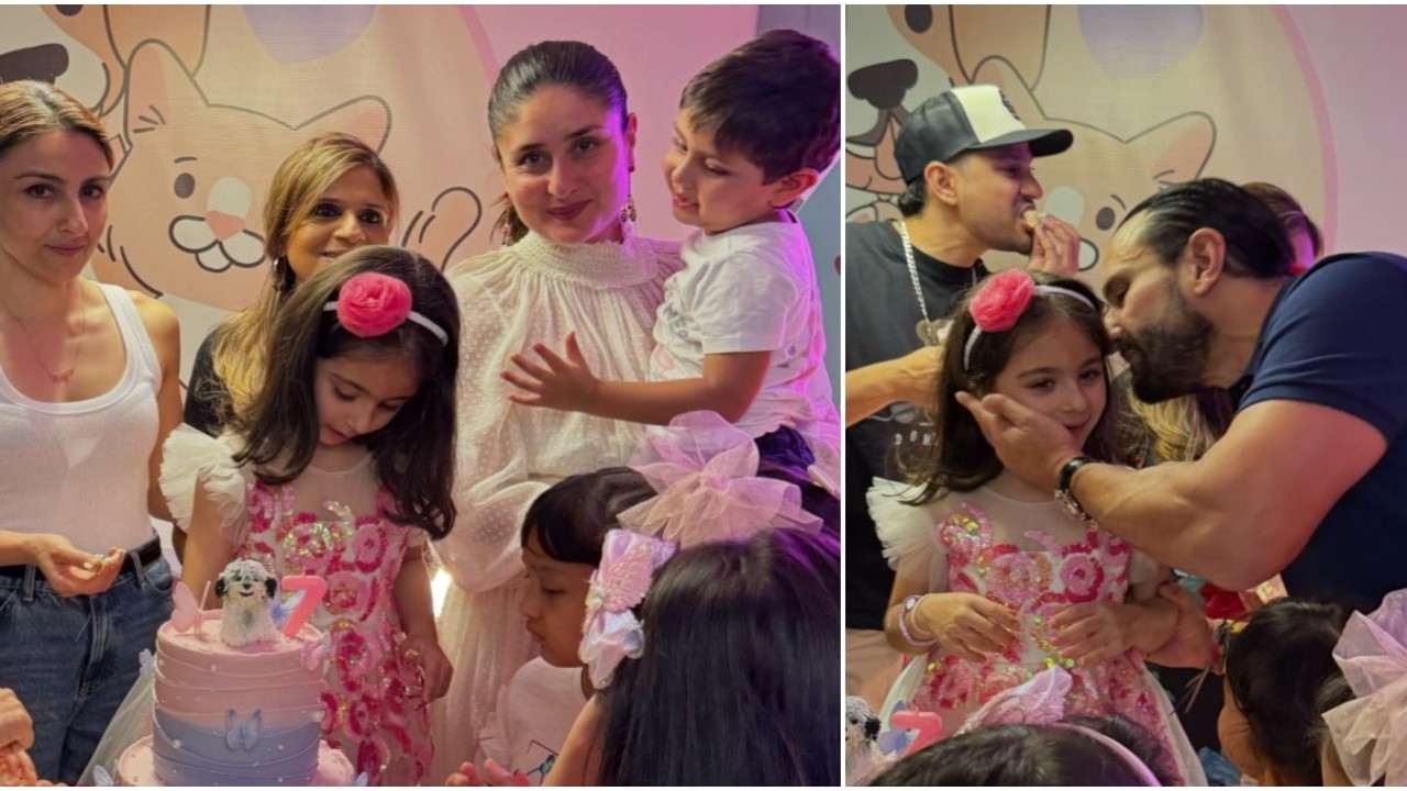 Birthday Girl Inaaya feeds Kareena Kapoor Khan and Saif with cake; Taimur, Jeh, Soha, Kunal Kemmu and more make her feel special: PICS