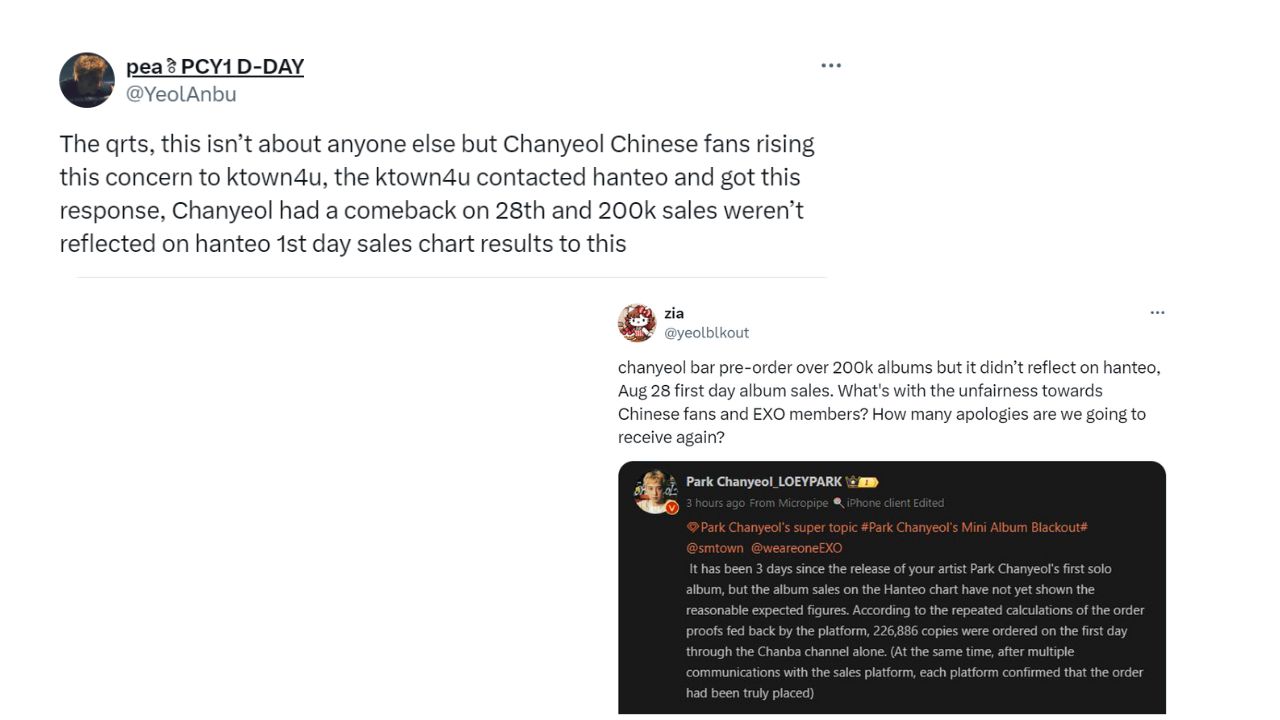 Chanyeol's fans' tweets 