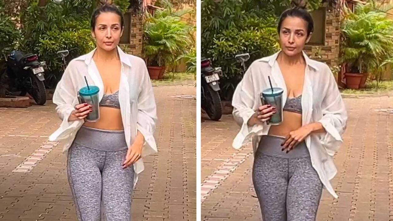 Malaika Arora styles yoga look (PC: Viral Bhayani)