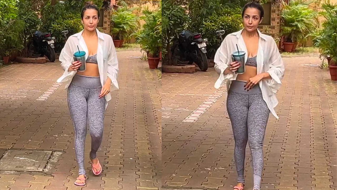 Malaika Arora styles yoga look (PC: Viral Bhayani)