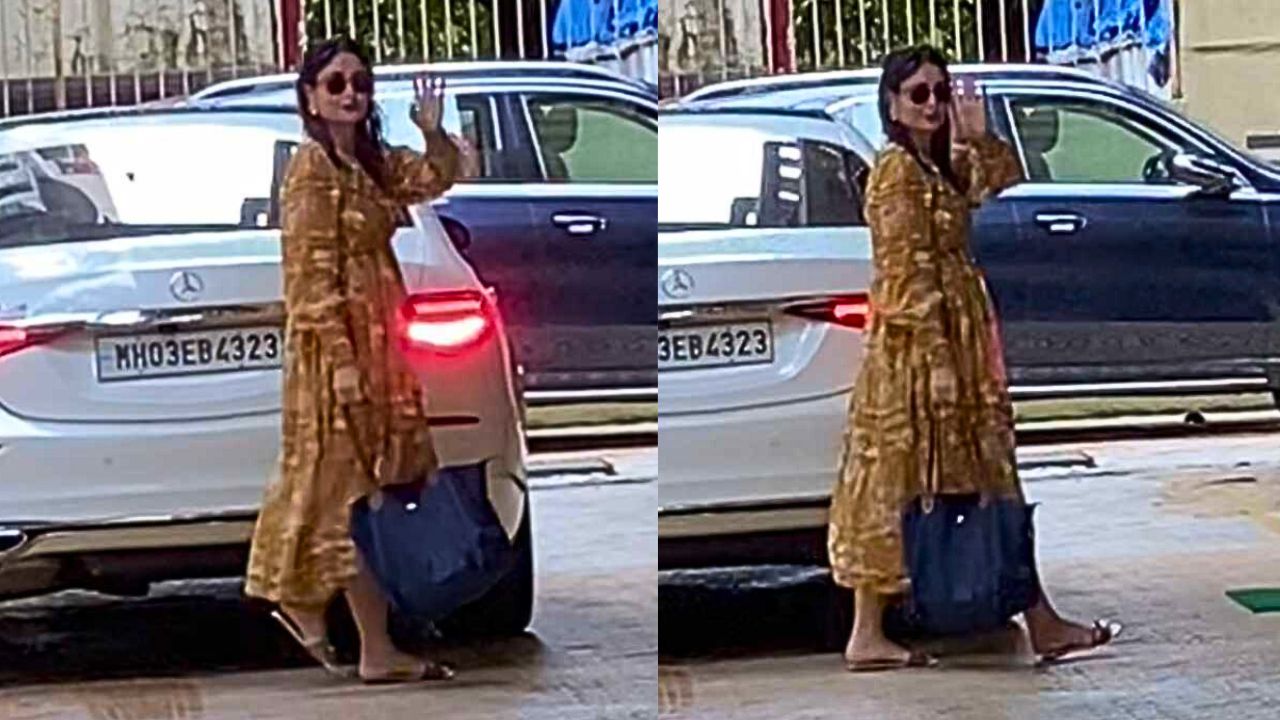 Kareena Kapoor Khan’s midi dress (PC- Viral Bhayani)