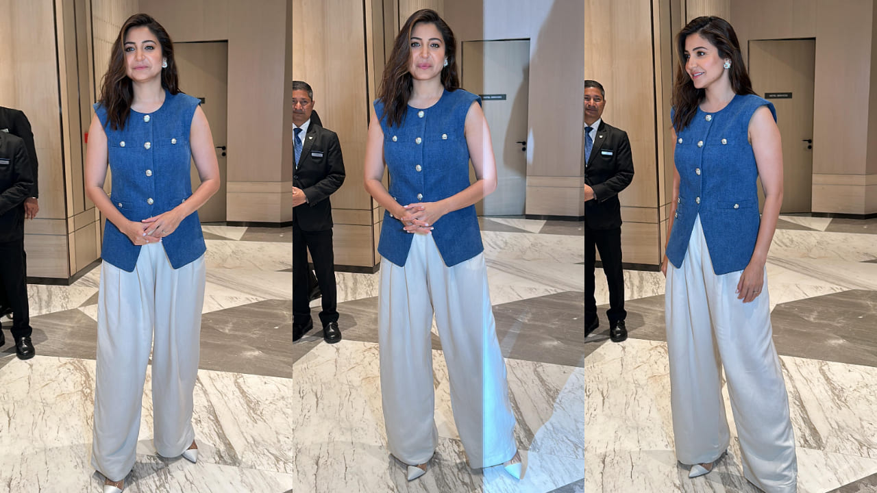 Anushka Sharma in denim vest and pants 