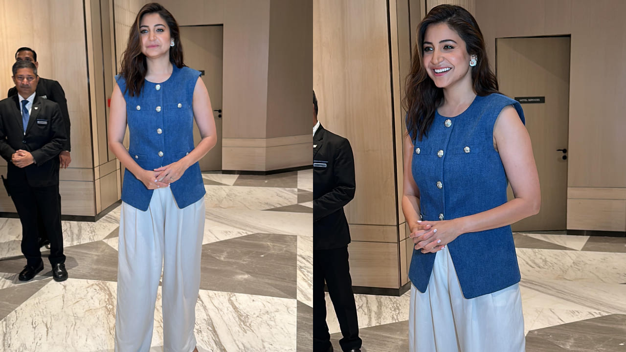 Anushka Sharma in denim vest and pants 