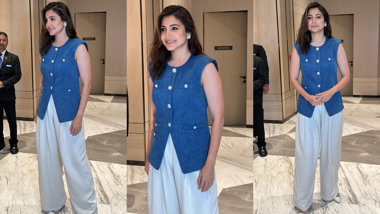 Anushka Sharma in denim vest and pants 