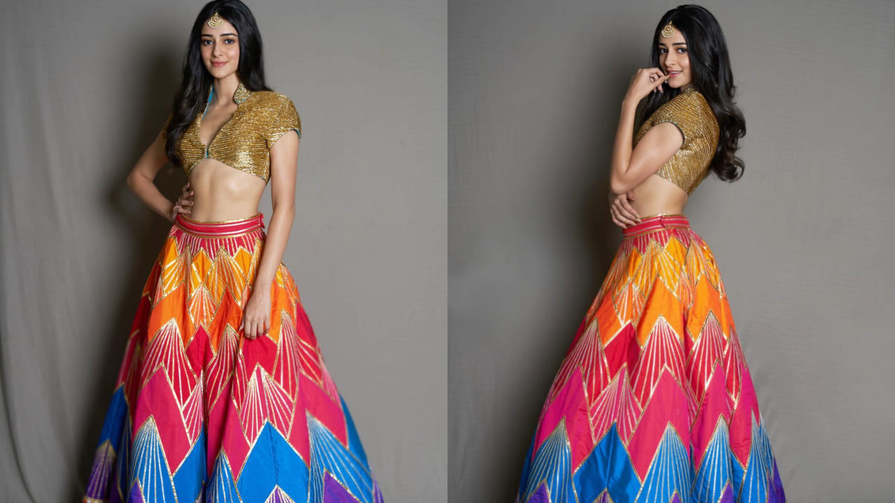 Ananya Panday in multicolored lehenga