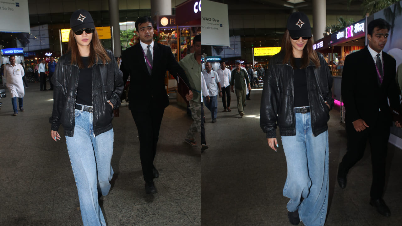 Kriti Sanon in all black look at airport