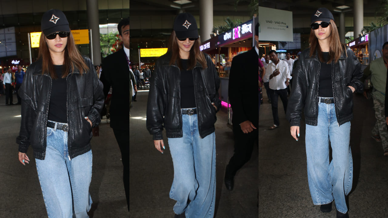 Kriti Sanon in all black look at airport