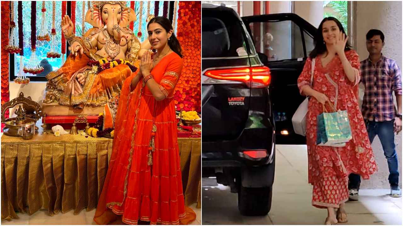 Ganesh Chaturthi 2024: Shraddha Kapoor and Sara Ali Khan slay in anarkali looks (PC: Varinder Chawla, Sara Ali Khan Instagram, Pinkvilla)