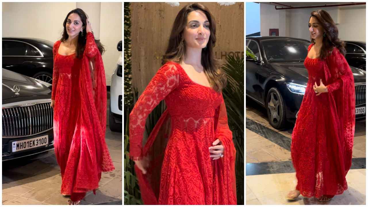 Ganesh Chaturthi 2024: Kiara Advani's red embroidered anarkali suit is a masterpiece of ethnic elegance (PC: Varinder Chawla, Pinkvilla)