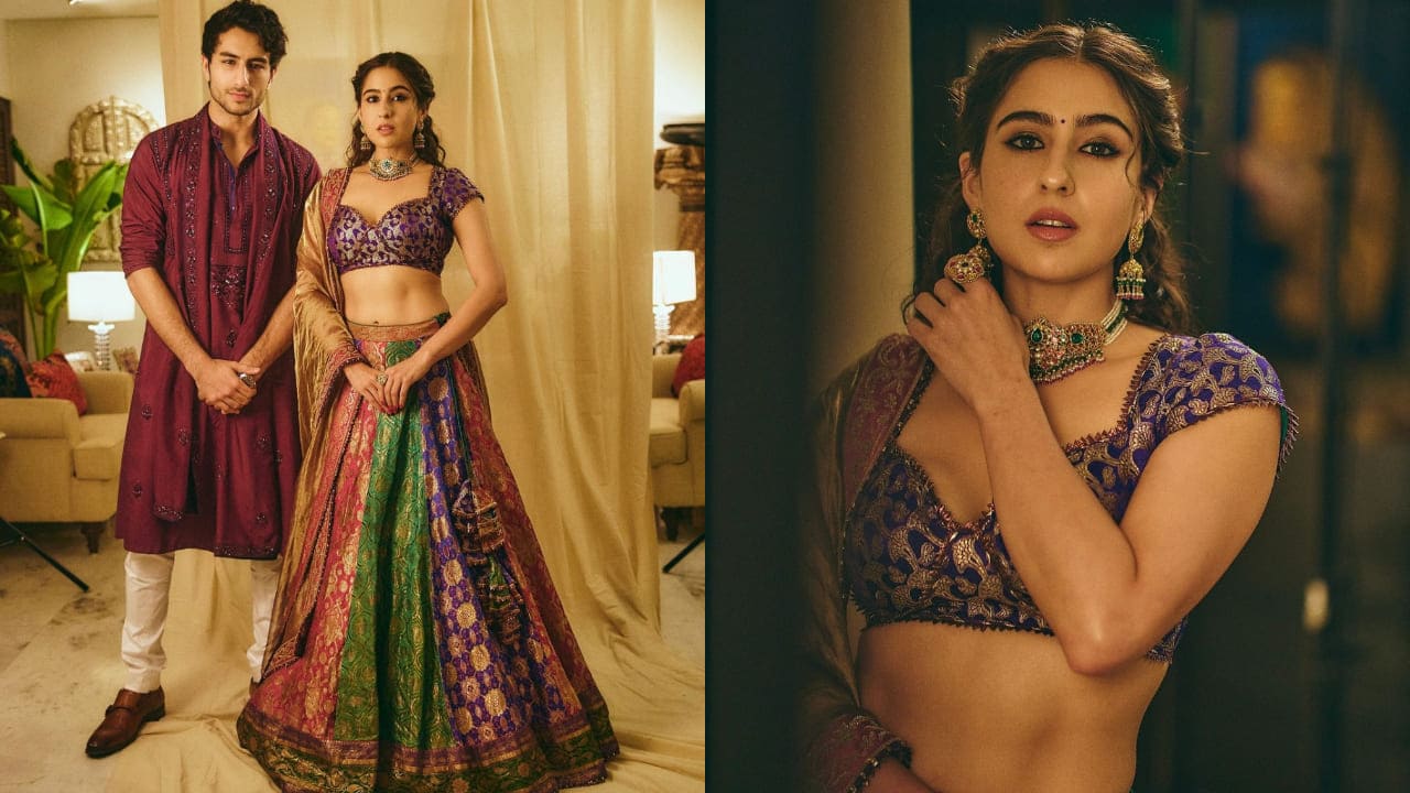 Sara Ali Khan in multicolored lehenga 