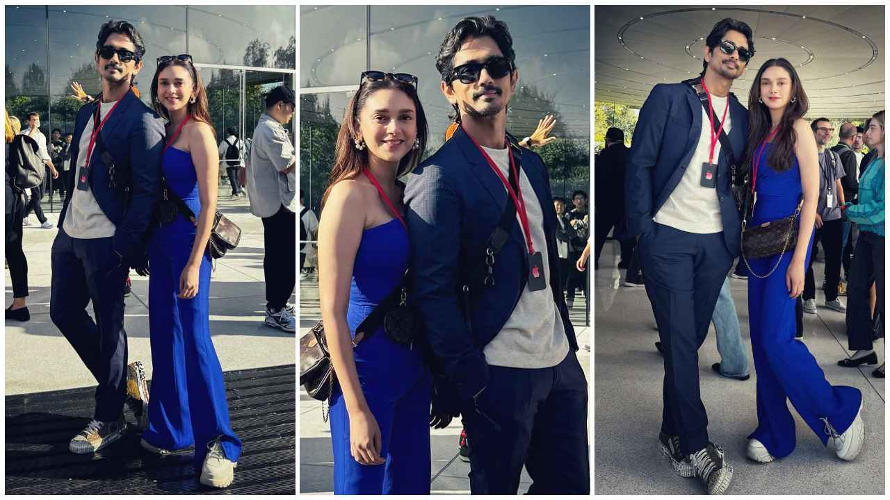 Aditi Rao Hydari adds a sporty twist to electric blue jumpsuit with comfortable white sneakers (PC: Aditi Rao Hydari Instagram)