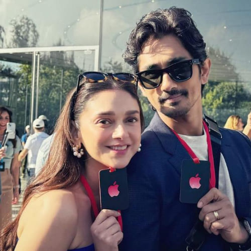 Aditi Rao Hydari and her fiancé Siddharth pose for romantic PICS; fans say 'Made for each other'