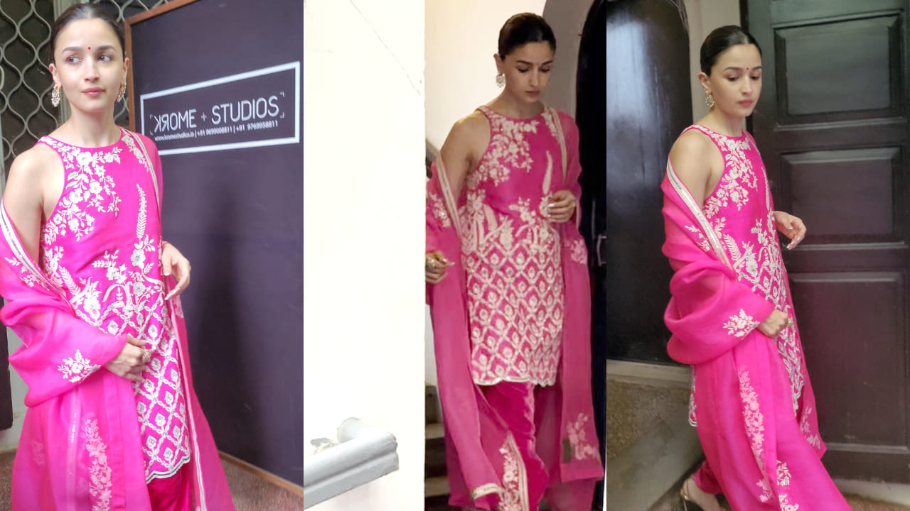 Alia Bhatt in pink suit set