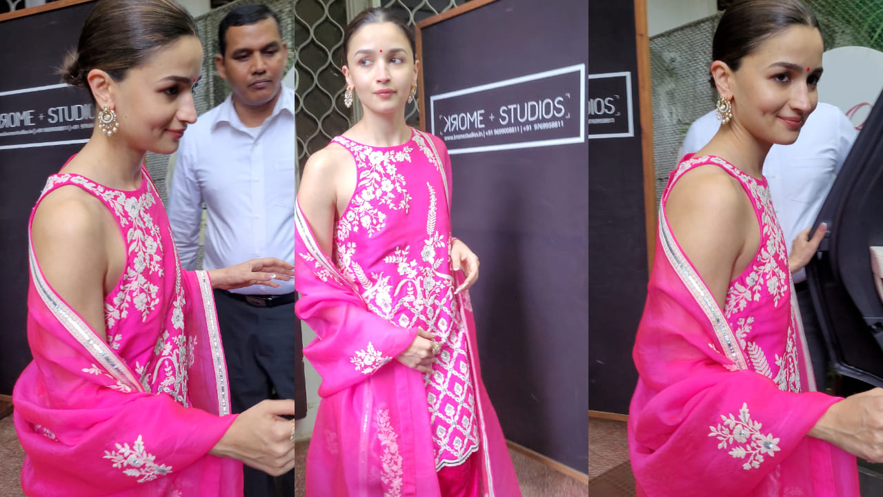 Alia Bhatt in pink suit set