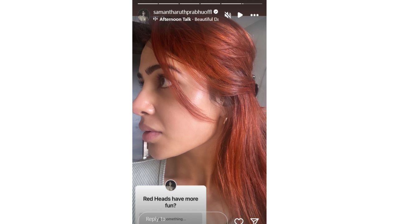 PHOTO: Samantha Ruth Prabhu is dishing out ultimate festive red hair goals in half-tied updo style