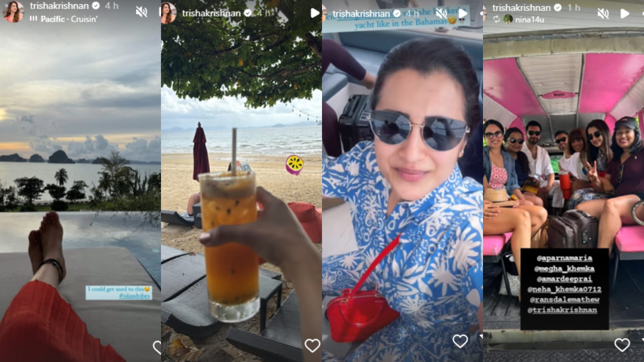 Trisha Krishnan soaks up the sun and unwinds with friends on her tropical getaway; see PICS from yacht