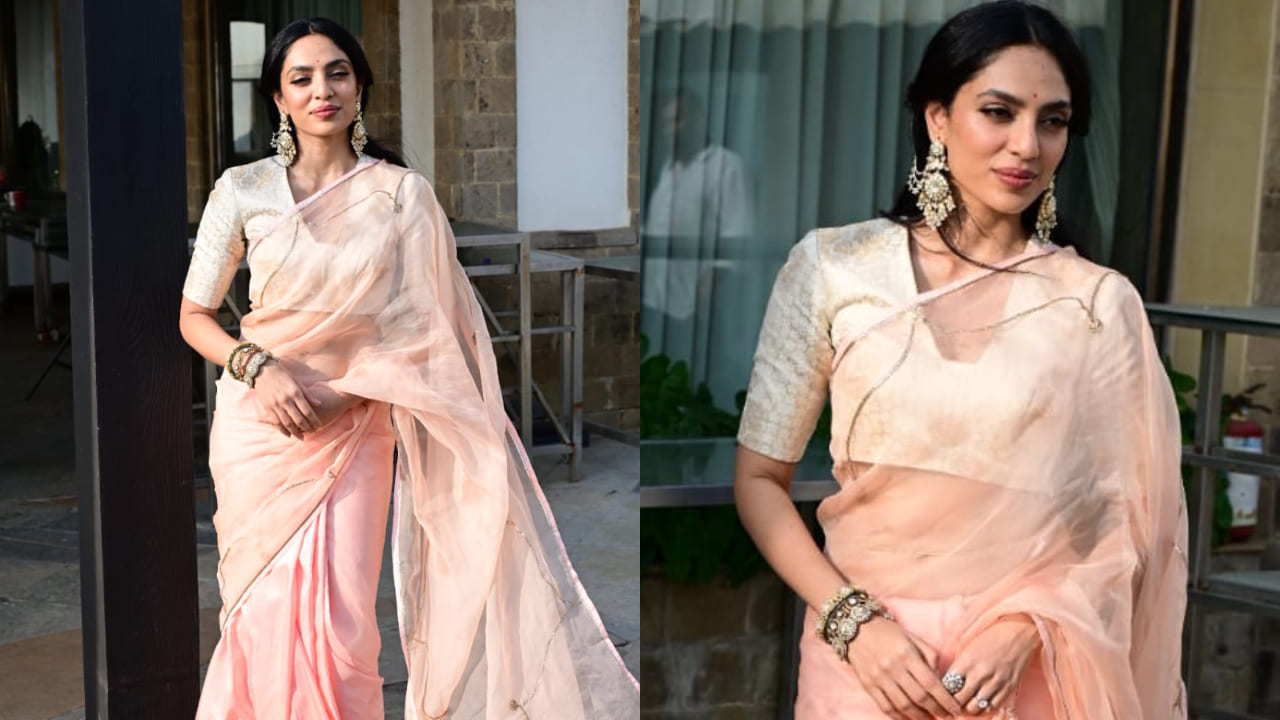 Sobhita Dhulipala organza saree 