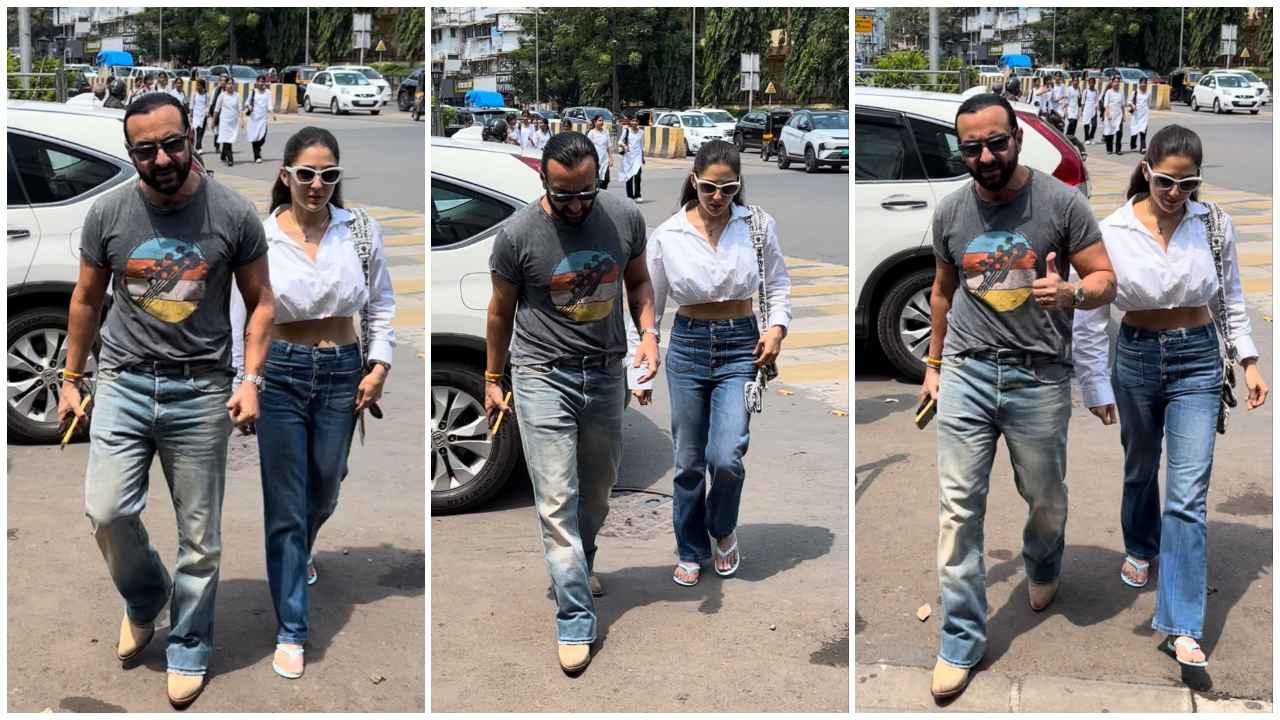 Saif Ali Khan and Sara Ali Khan turn ULTIMATE stylish daddy-daughter duo in shirts and jeans for family lunch date (PC: Varinder Chawla)