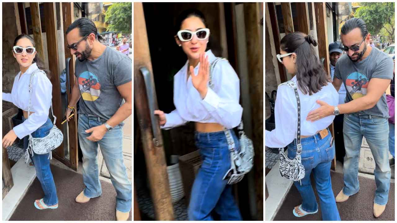 Saif Ali Khan and Sara Ali Khan turn ULTIMATE stylish daddy-daughter duo in shirts and jeans for family lunch date (PC: Varinder Chawla)