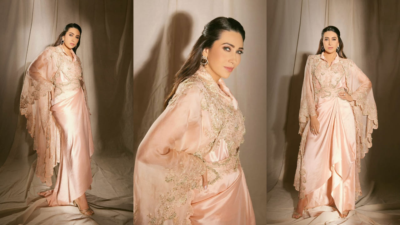 Karisma Kapoor in pink anamika khanna co-ord set 