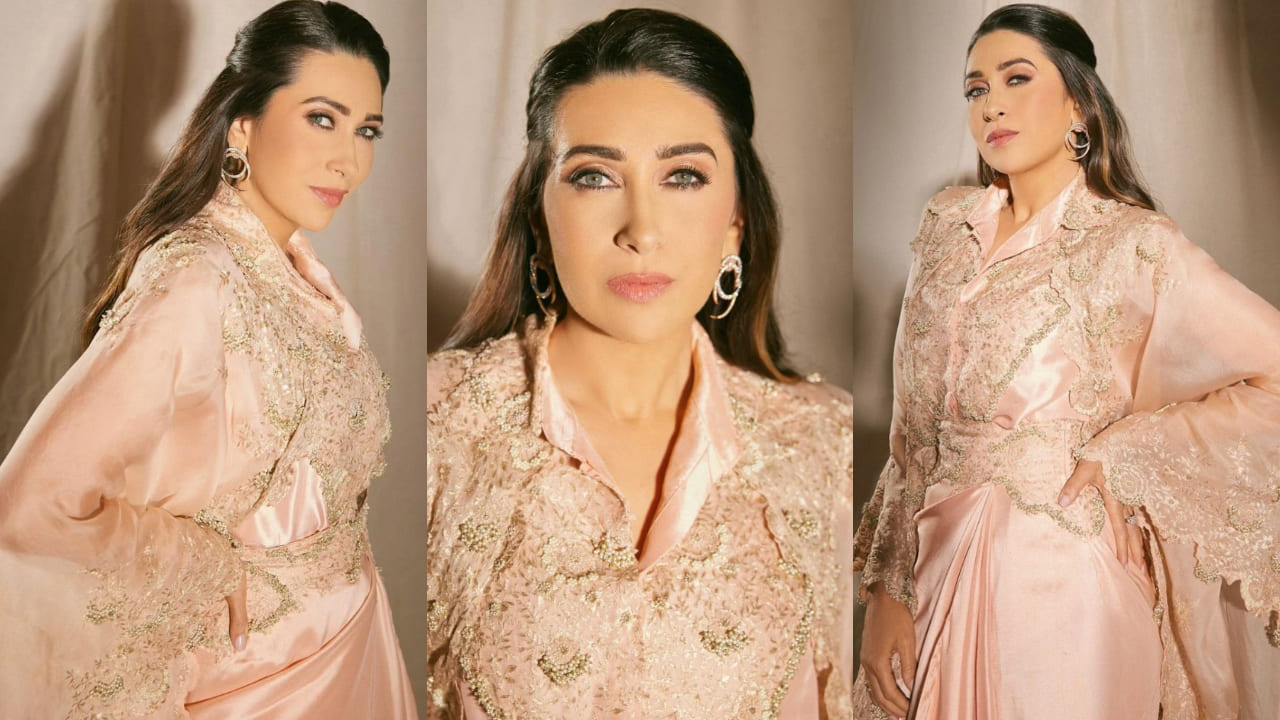 Karisma Kapoor in pink anamika khanna co-ord set 