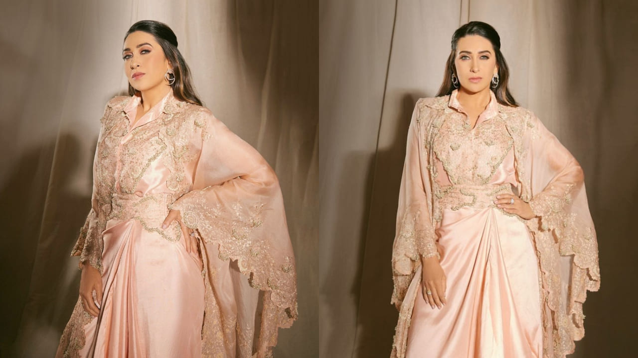 Karisma Kapoor in pink anamika khanna co-ord set 