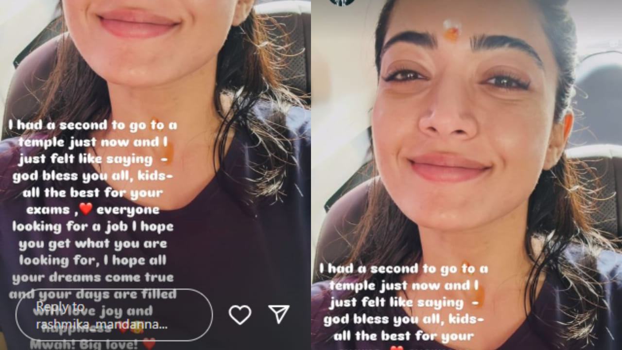 Rashmika Mandanna shares photo as she visits temple in morning; says, 'I had a second to..'