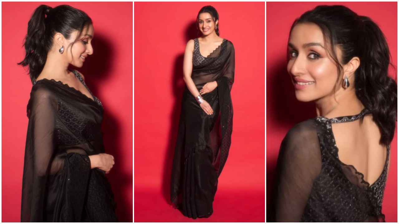 Shraddha Kapoor stuns in black saree look and it sparks Aashiqui 2 nostalgia as it reminds us of rain scene (PC: Shraddha Kapoor Instagram)