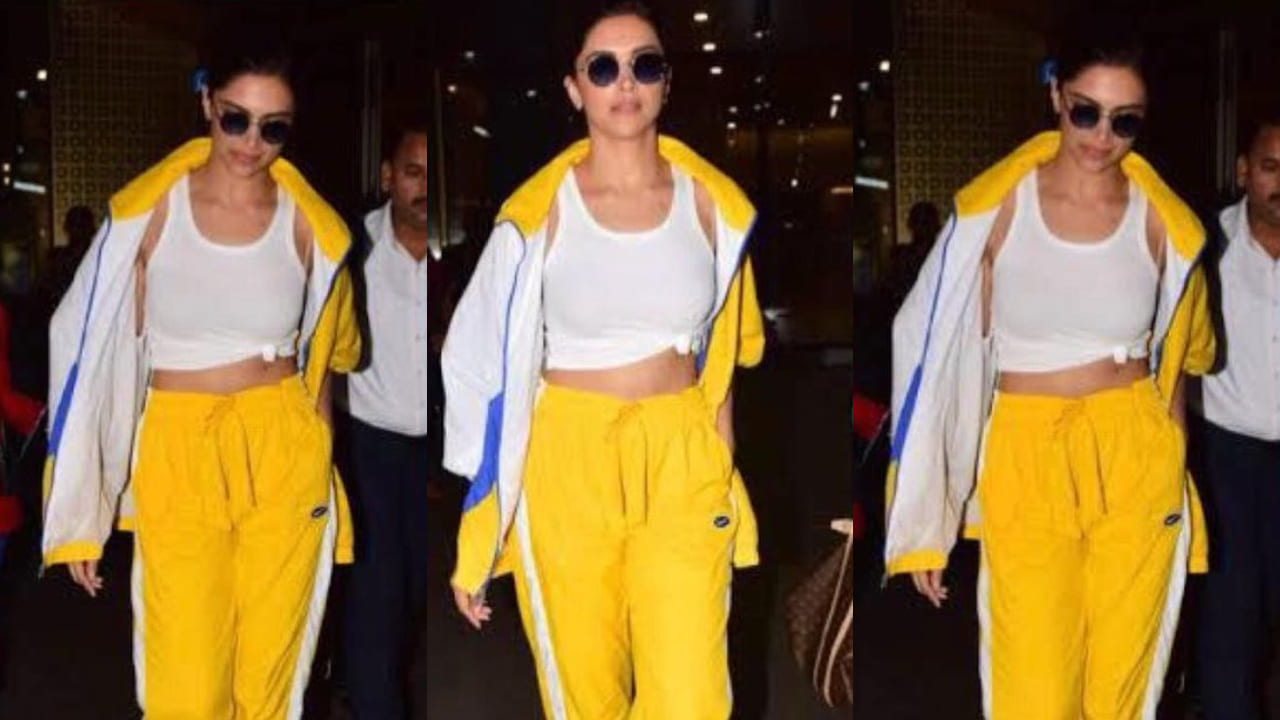 Deepika Padukone in tank top and track pants 