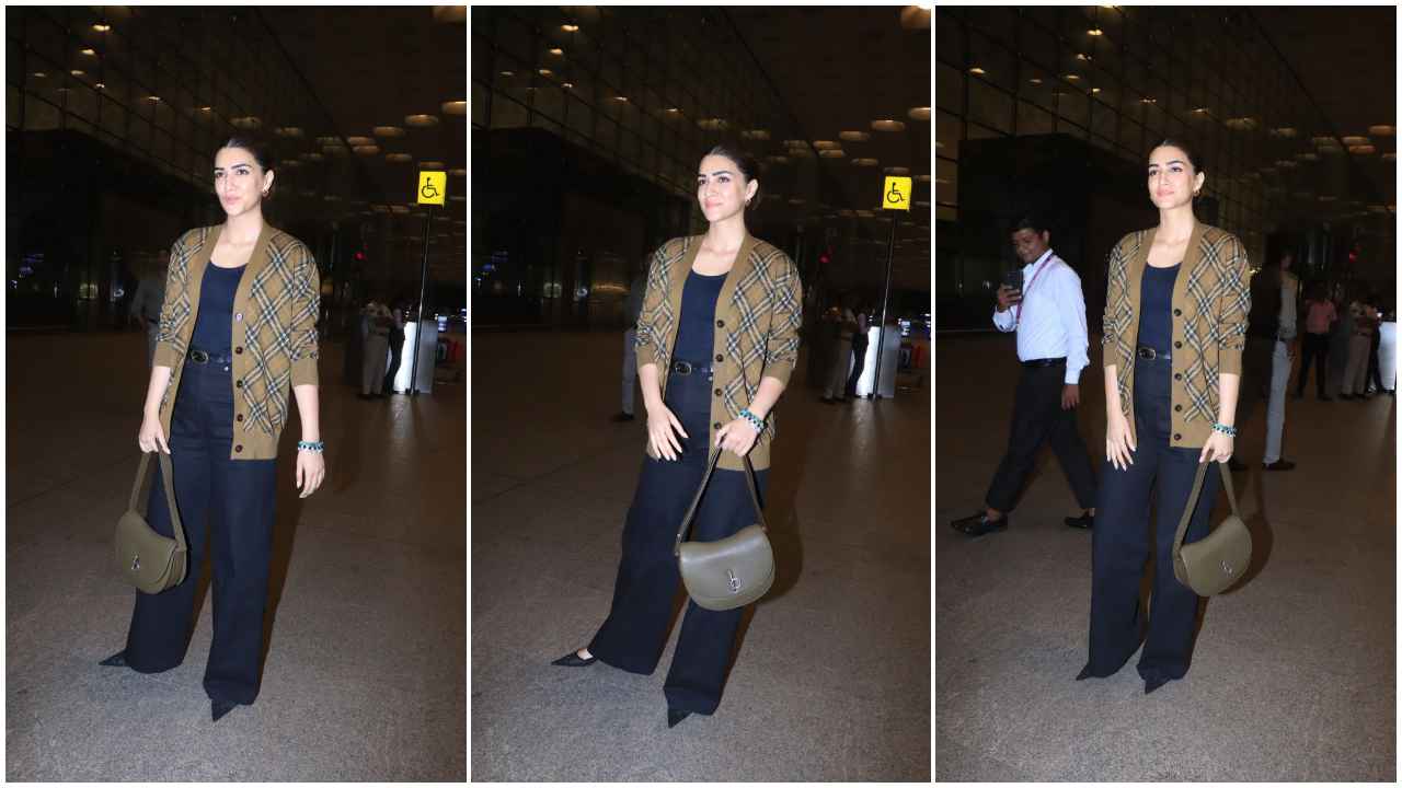 Tired of basic casual wear? Take notes from Kriti Sanon's classy airport look with a luxe twist (PC: Viral Bhayani)